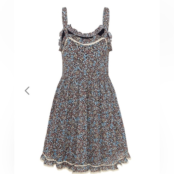 Spell and the Gypsy navy poppy strappy floral ditsy mini dress size xsmall - Picture 7 of 16